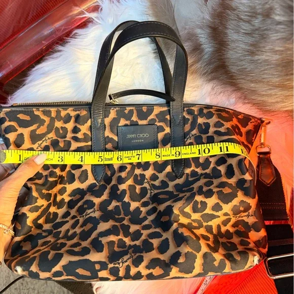 Jimmy Choo Black and Brown Leopard Shoulder Bag - Picture 13 of 14